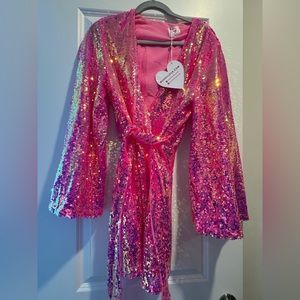Buddy Love Hot Pink Sequin wrap dress